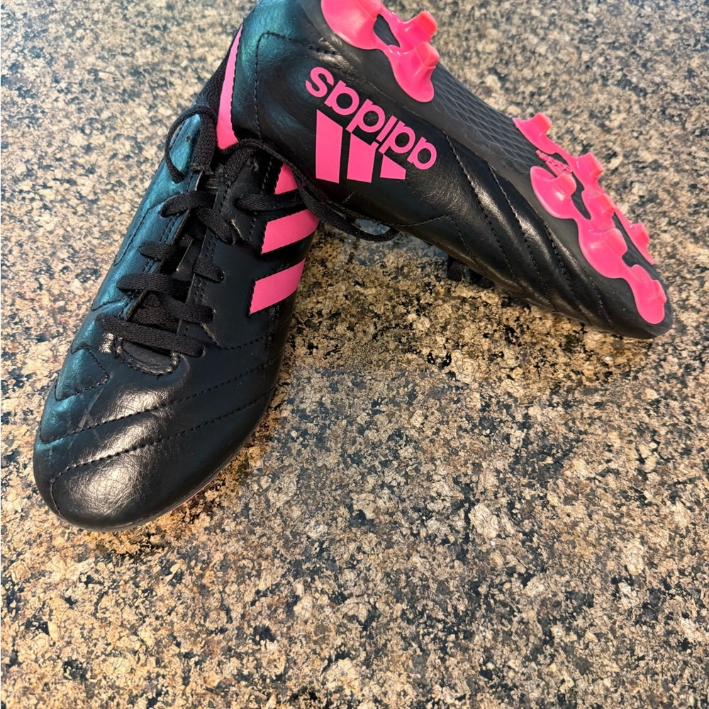 Adidas Black with Pink Accents Soccer Cleats